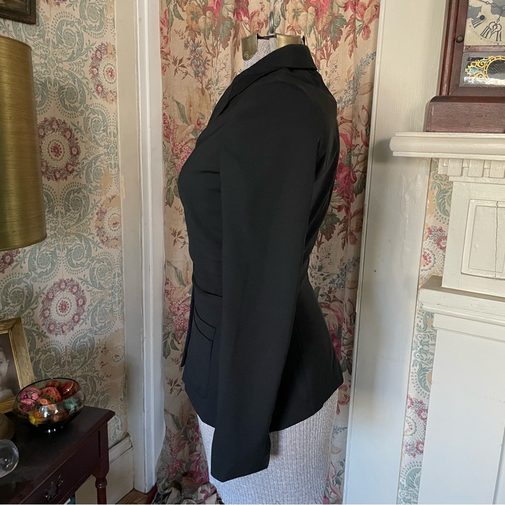 Prada 2006 Solid Black Blazer With Rouching - image 4